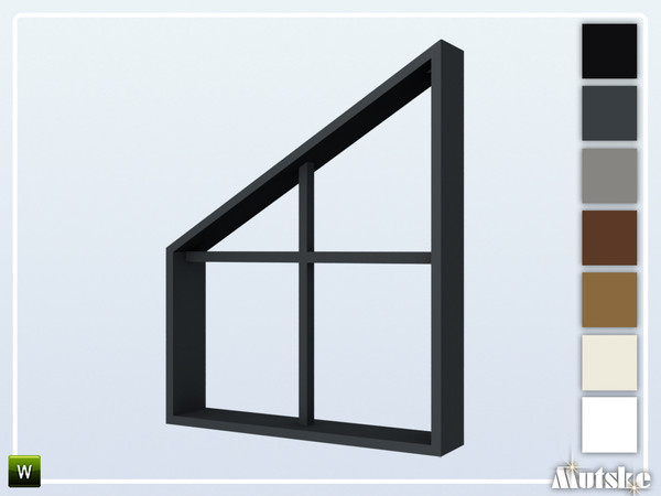 Sims 4 — Wareham Window Side 2 Triangle 32 1x1 by Mutske — This window is part of the Wareham Constructionset. Made by