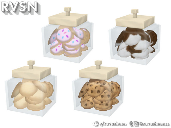 Sims 4 — Simmer Down Cookie Jar by RAVASHEEN — Don't trip chocolate chip! This cute jar will hold all that cookie