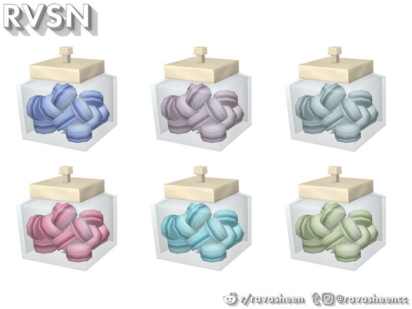 Sims 4 — Simmer Down Macaroon Jar by RAVASHEEN — Is there a cuter cookie than a macaroon? I don't think so. This cute jar