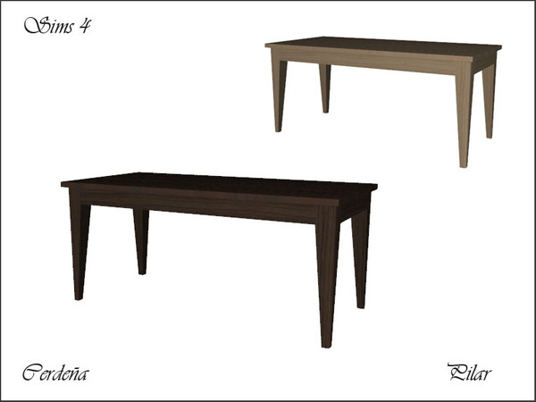 Sims 4 — Cerdena Dining Table by Pilar — Cerdena Dining Table