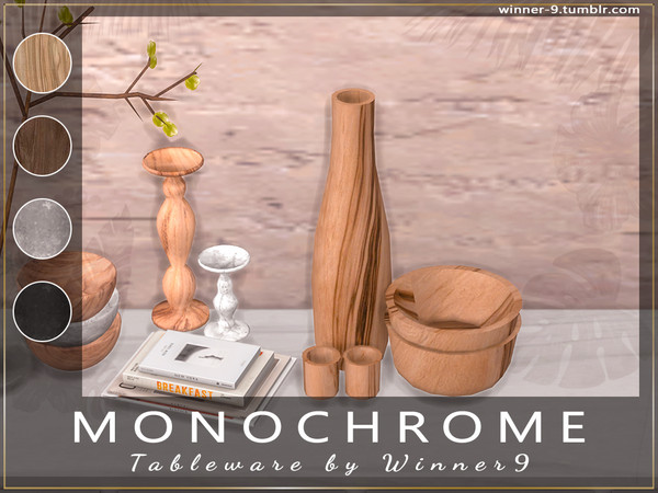 Sims 4 — Monochrome Tableware by Winner9 — Tableware from my dining set Monochrome, you can find it easy in your game by