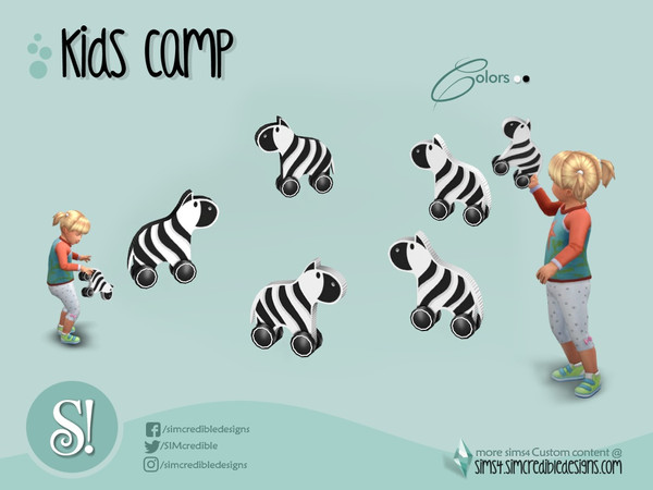 Sims 4 — Kids Camping zebra toy by SIMcredible! — by SIMcredibledesigns.com available at TSR 2 variations 