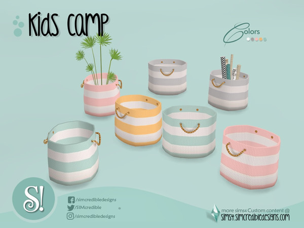 Sims 4 — Kids camping bag by SIMcredible! — by SIMcredibledesigns.com available at TSR 4 colors variations 