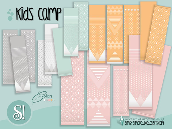 Sims 4 — Kids Camping wallpapers by SIMcredible! — by SIMcredibledesigns.com available at TSR several variations