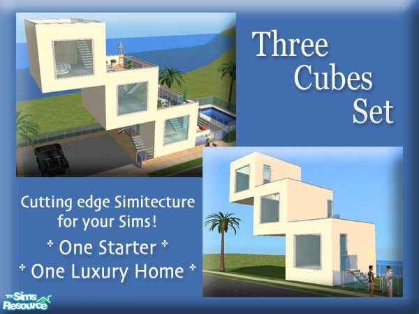 Sims 2 — Three Cubes Set by Tigerblue — *Require NL and OFB Only* Modern oceanview living for your Sims! A luxury home