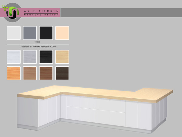 Sims 4 — Avis Counter Island V1 by NynaeveDesign — Avis Counter Island V1 Found under: Surfaces - Counters Price: 183