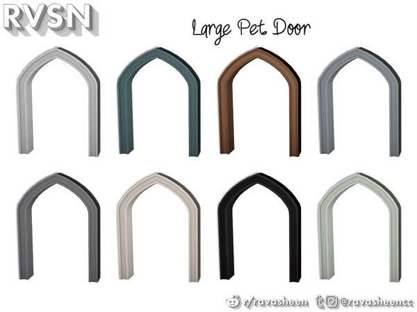 Sims 4 — Muttropolitan Large Pet Door by RAVASHEEN — Old-school pet doors are a thing of the past. Elevate your pet's