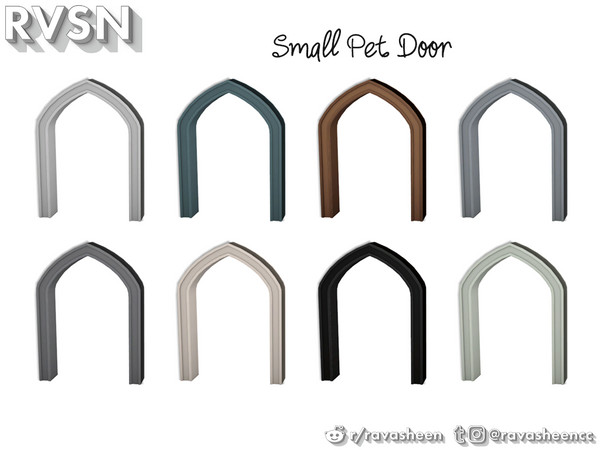 Sims 4 — Muttropolitan Small Pet Door by RAVASHEEN — Old-school pet doors are a thing of the past. Elevate your pet's
