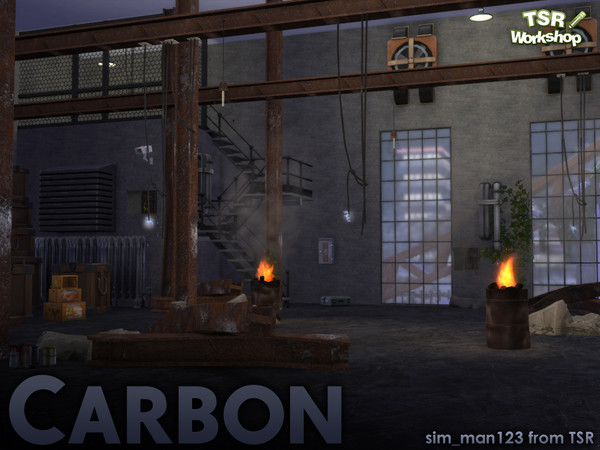 Sims 4 — Carbon Industrial by sim_man123 — A set of various industrial construction and electrical elements for