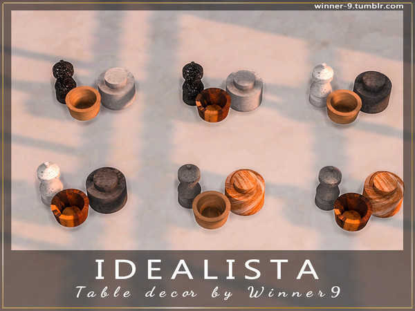 Sims 4 — Idealista Table decor by Winner9 — Table decor from my dining set Idealista, you can find it easy in your game