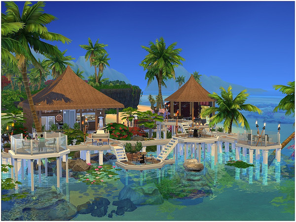 Sims 4 — Moonlight Dinner by lotsbymanal — A beautiful view in the open sky, make your sims enjoy dinner in this fancy