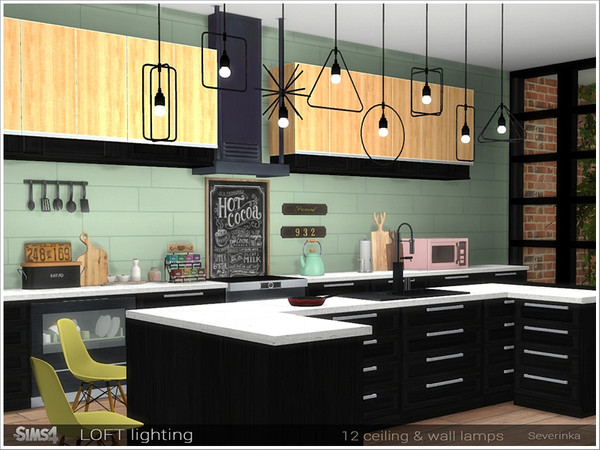 Sims 4 — Loft lighting by Severinka_ — Set of ceiling and wall lights in Loft style The set includes 12 lamps 4 wall