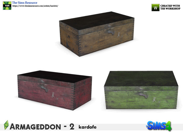 Sims 4 — kardofe_Armageddon_Box by kardofe — Old wooden box, ideal for storing small treasures, in three colour options 
