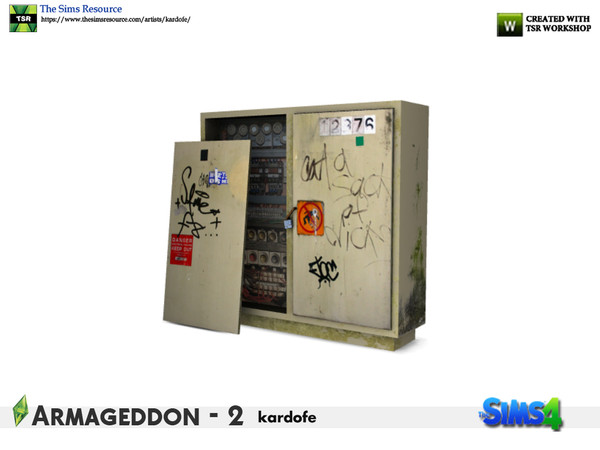 Sims 4 — kardofe_Armageddon_Fuse box by kardofe — Fuse box, broken and dirty, maybe you can use some of it 