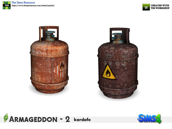 Sims 4 — kardofe_Armageddon_Gas cylinder by kardofe — Gas bottles, old and rusty, but full, in two color options 