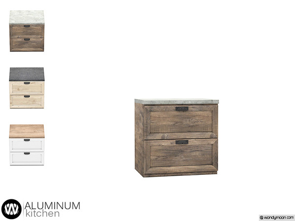 Sims 4 — Aluminum Counter I by wondymoon — - Aluminum Kitchen - Counter I - Wondymoon|TSR - Creations'2020