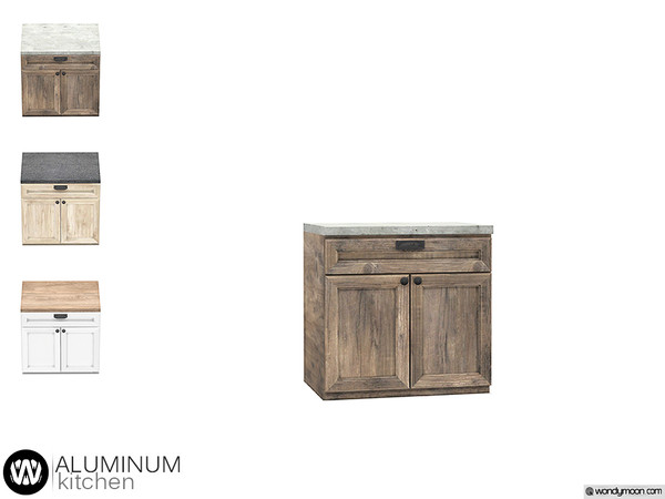 Sims 4 — Aluminum Counter II by wondymoon — - Aluminum Kitchen - Counter II - Wondymoon|TSR - Creations'2020