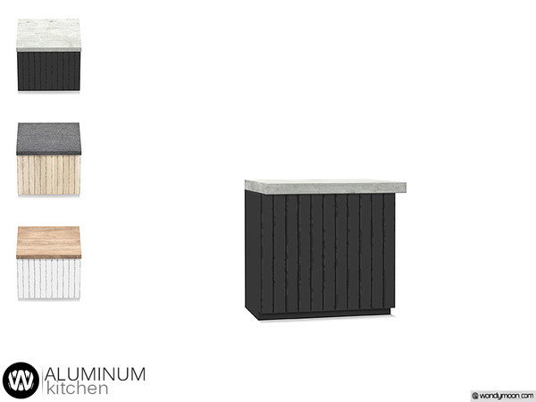Sims 4 — Aluminum Island Counter by wondymoon — - Aluminum Kitchen - Island Counter - Wondymoon|TSR - Creations'2020