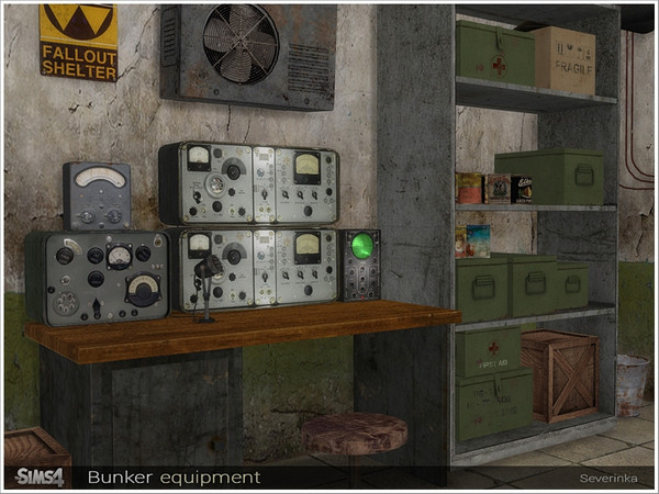 Sims 4 — Bunker equipment by Severinka_ — A set of decor (equipment) for the design of the bunker in the style of