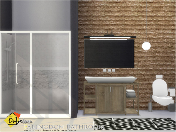 Sims 4 — Faringdon Bathroom by Onyxium — Onyxium@TSR Design Workshop Bathroom Collection | Belong To The 2020 Year Set