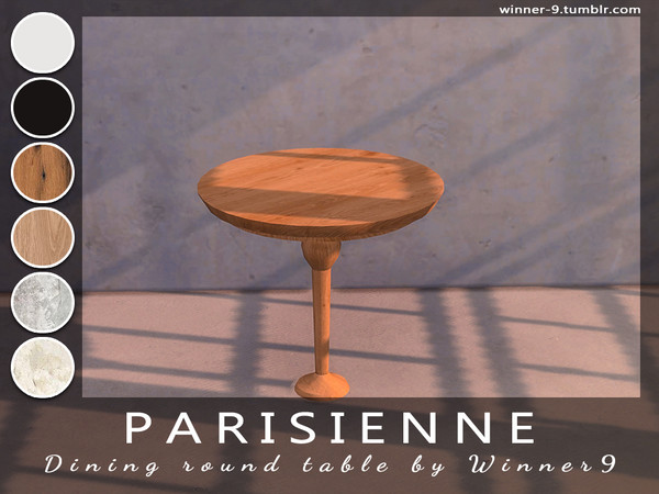 Sims 4 — Parisienne Dining round table by Winner9 — Dining round table from my cafe dining set Parisienne, you can find