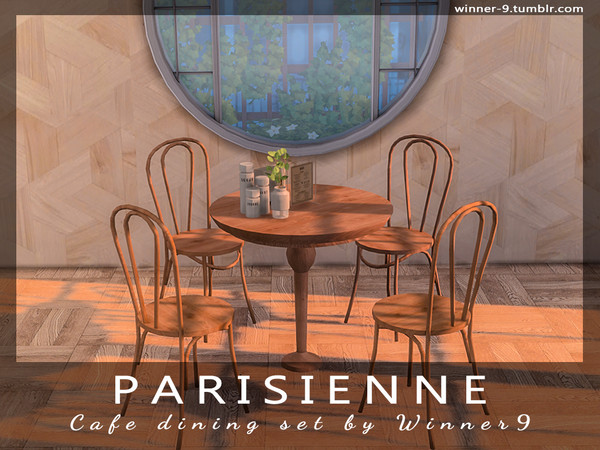 Sims 4 — Parisienne Cafe dining set by Winner9 — Dining set made especially for the cafe, restaurants, bars. Can be used