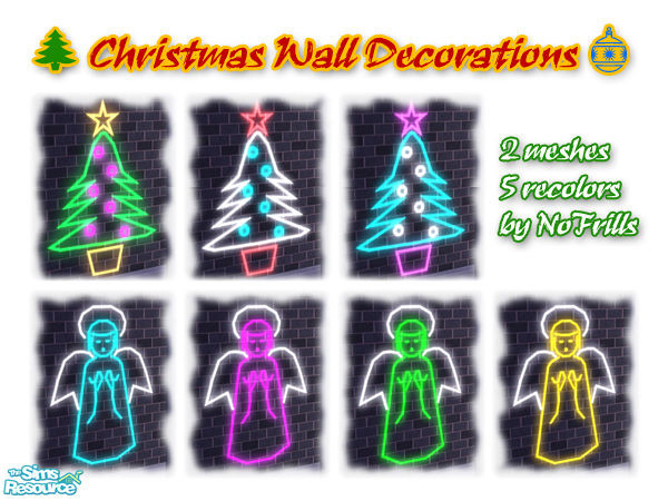 Sims 2 — Christmas Wall Decorations by NoFrills — Two wall decorations for your Sims, whish them have a Merry Christmas!