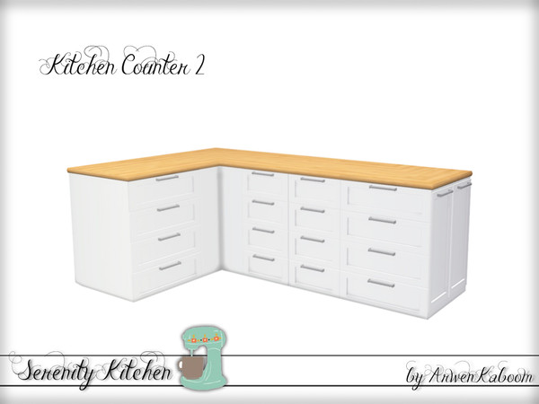 Sims 4 — Serenity Kitchen - Counter II by ArwenKaboom — Base game counter II.