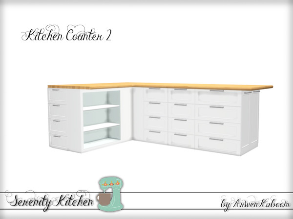 Sims 4 — Serenity Kitchen - Counter Island by ArwenKaboom — Base game counter island. 