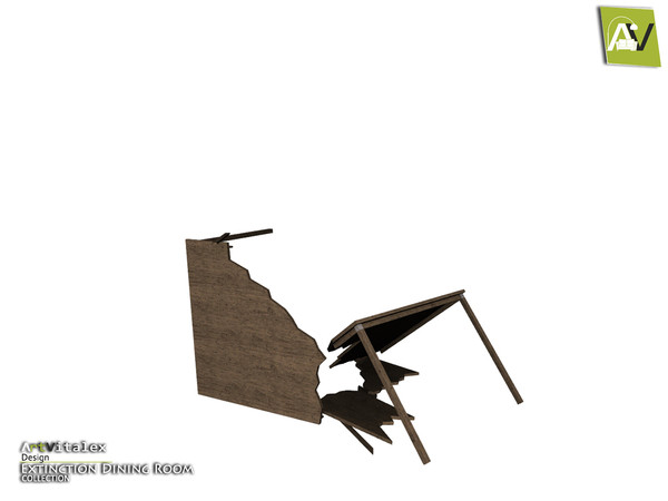 Sims 4 — Extinction Unusable Broken Dining Table by ArtVitalex — - Extinction Unusable Broken Dining Table -