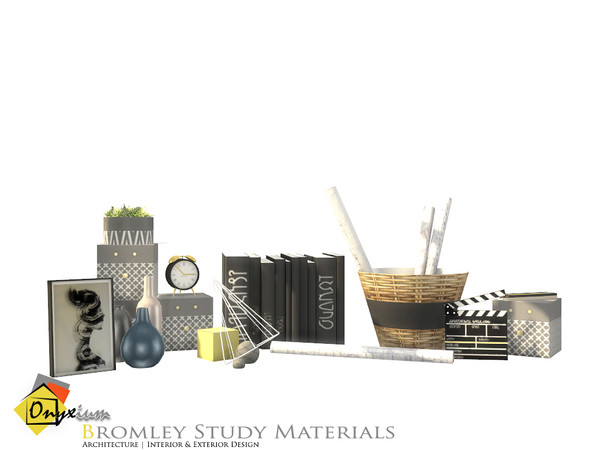 Sims 4 — Bromley Study Materials by Onyxium — Onyxium@TSR Design Workshop Study Room Collection | Belong To The 2020 Year