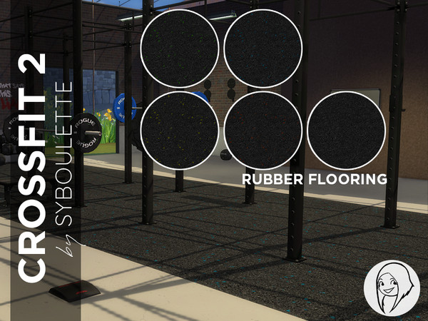 Sims 4 — Crossfit - Rubber gym flooring by Syboubou — A rubber flooring in 5 different colors to soften barbell droped