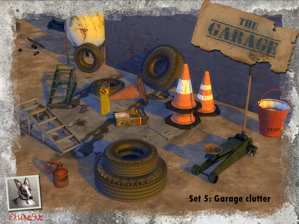 Sims 4 — The Garage - Set 5: Garage Clutter by Cyclonesue — More clutter for garages, yards or anywhere else you like.