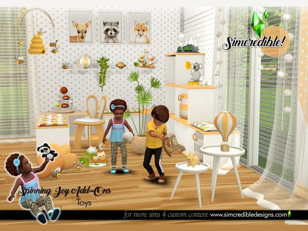 Sims 4 — Spinning Joy Toys by SIMcredible! — Let's have some fun, shall we? Bringing to your sim kids new models of toys