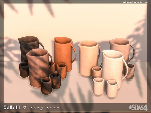 Sims 4 — Xanadu Jug and cups by Winner9 — Jug and cups from my dining room Xanadu, you can find it easy in your game by