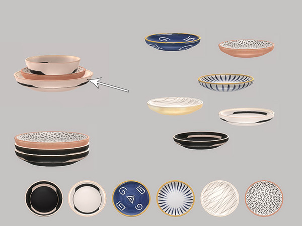 Sims 4 — Kitchen Jen - Plate Large by ung999 — Kitchen Jen - Plate Large Color Options : 6 Located at : Decor / clutter