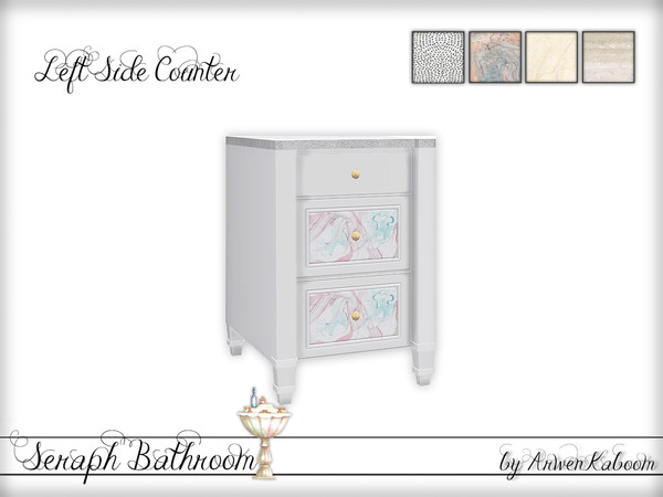 Sims 4 — Seraph Bathroom - Left Side Counter by ArwenKaboom — Base game counter. 