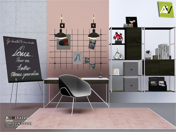 Sims 3 — Ophelia Office by ArtVitalex — - Ophelia Office - ArtVitalex@TSR, Jul 2020 - All objects are recolorable -