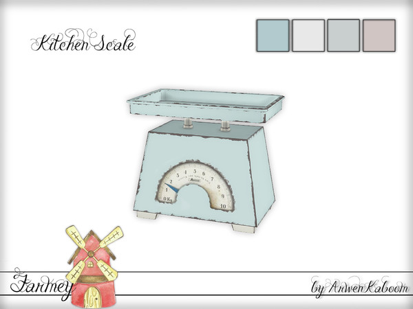 Sims 4 — Farmey - Kitchen Scale by ArwenKaboom — Game base kitchen scale with and without rust. 