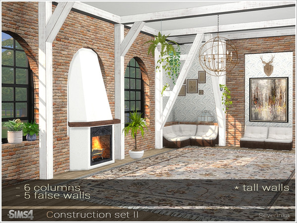 Sims 4 — Construction set II by Severinka_ — Set for construction: The set includes 11 objects for TALL WALLS Addition