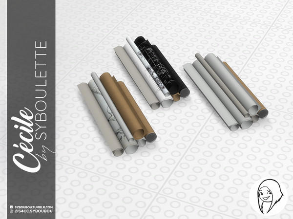 Sims 4 — Cecile - Rolled posters by Syboubou — If you're an artist, an architect or just like to draw on very large piece