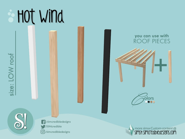 Sims 4 — Hot wind column by SIMcredible! — by SIMcredibledesigns.com available at TSR 4 colors variations