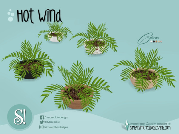 Sims 4 — Hot wind fern plant by SIMcredible! — by SIMcredibledesigns.com available at TSR 5 colors variations