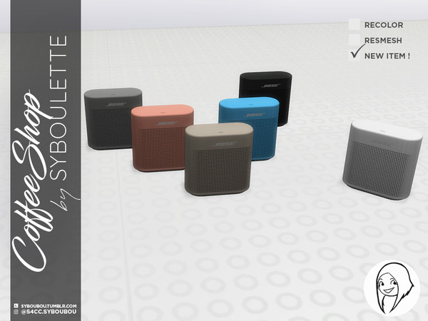 Sims 4 — Coffee Shop - Bluetooth Speaker by Syboubou — This is a small, wireless and bluetooth speaker to listen to music