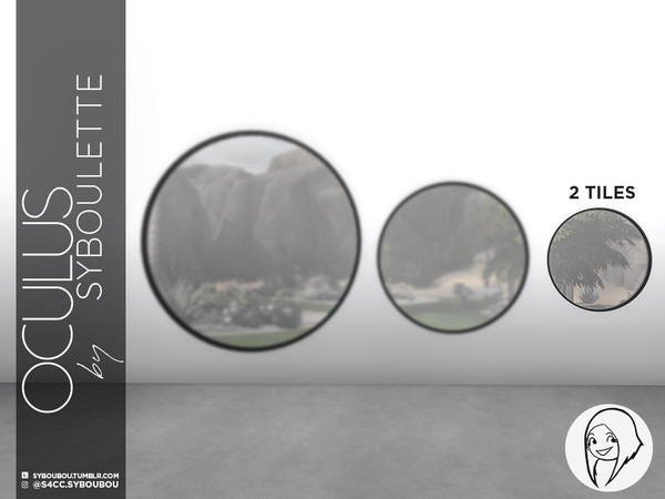Sims 4 — Oculus Round Closed Window 2x1 by Syboubou — This small round window will give a designer house to any house,