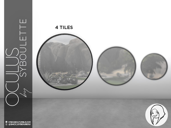 Sims 4 — Oculus Round Closed Window 4x1 by Syboubou — This small round window will give a designer house to any house,