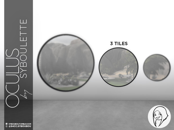 Sims 4 — Oculus Round Closed Window 3x1 by Syboubou — This small round window will give a designer house to any house,