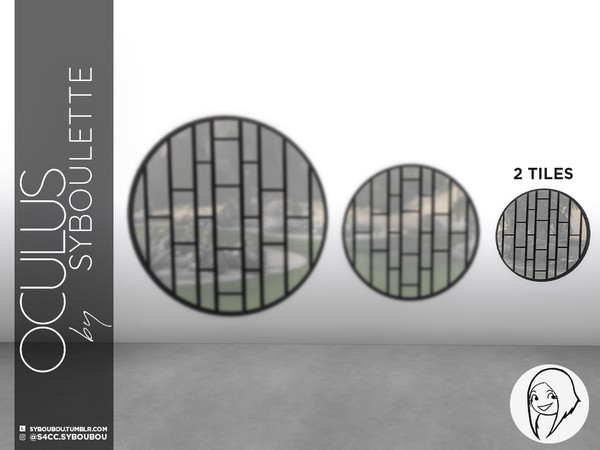 Sims 4 — Oculus Round Criss-crossed Window 2x1 by Syboubou — This small round window will give a designer house to any