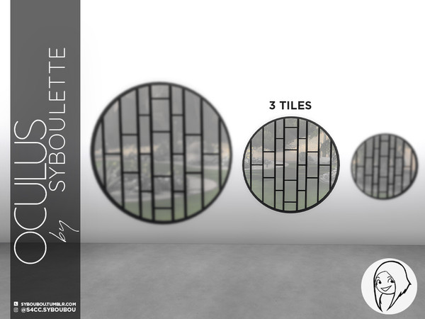 Sims 4 — Oculus Round Criss-crossed Window 3x1 by Syboubou — This small round window will give a designer house to any