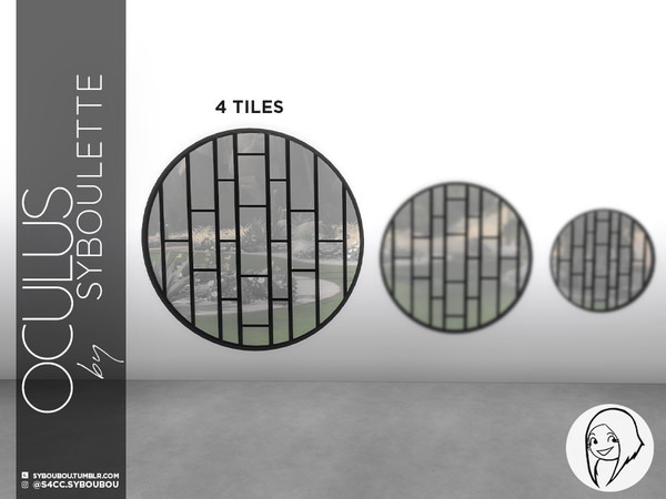 Sims 4 — Oculus Round Criss-crossed Window 4x1 by Syboubou — This small round window will give a designer house to any